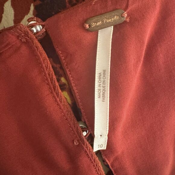 Free People Bohemian Burgundy Maxi Dress Women’s Size 10 - Picture 12 of 12